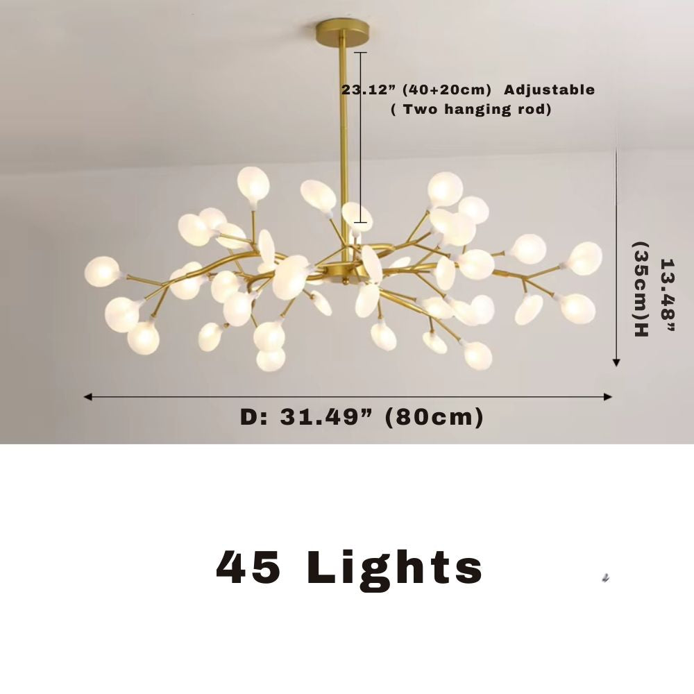 Sputnik Branch Firefly Chandelier Gold&Black