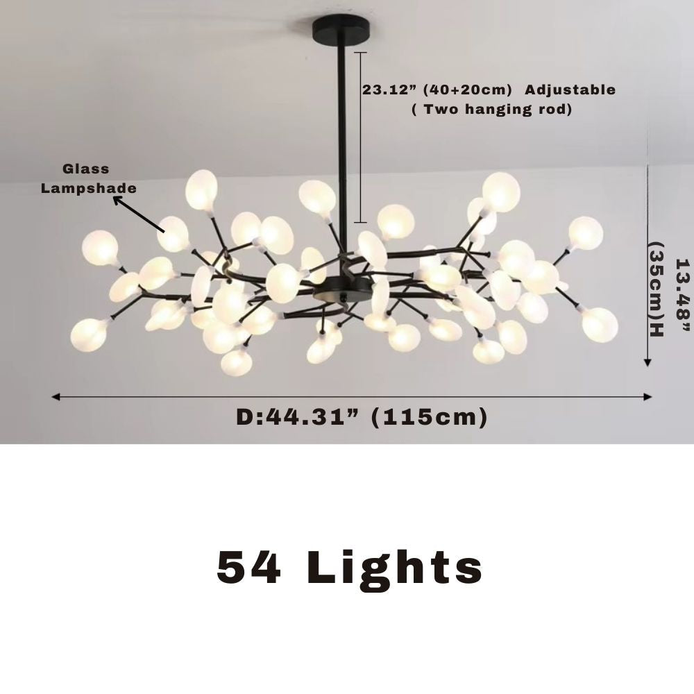 Sputnik Branch Firefly Chandelier Gold&Black